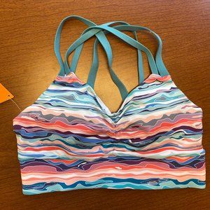 Multicolor Striped Sports Bra